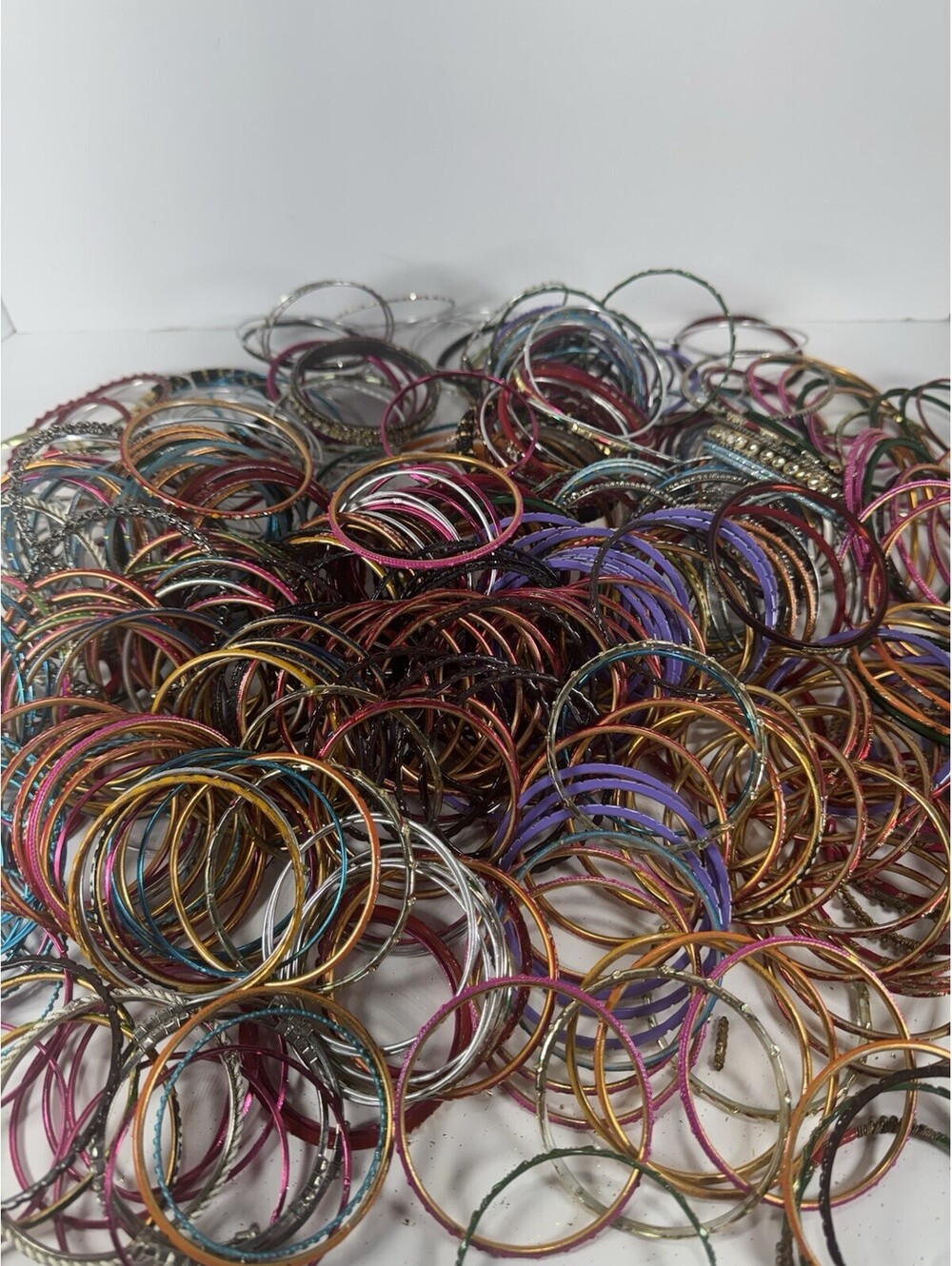500pc Indian Bollywood Bangle Bracelet Lot Rhinestone Small 2.25-2.625"
